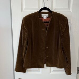 Jones New York Brown Corduroy Button-Front Jacket